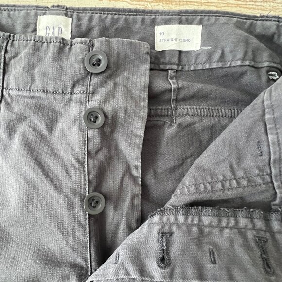 Gap Straight Chino Cropped Ankle Pants, Blue, Button Fly, Size 10, EC! - Picture 5 of 10